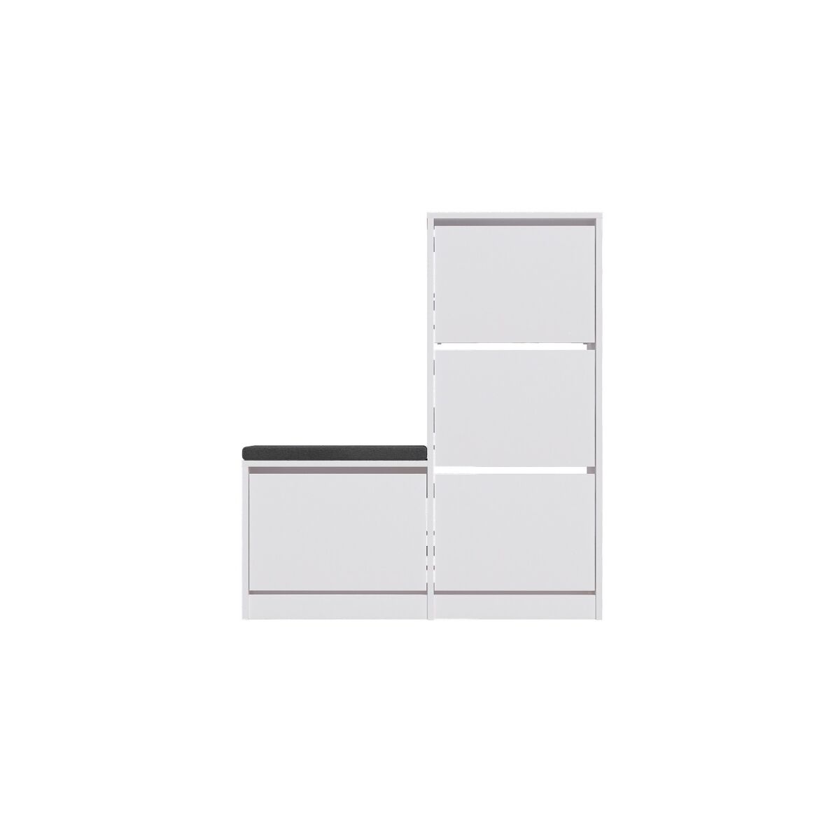 Stiilne Valge Kingakapp, 105 cm x 118,5 cm x 26 cm