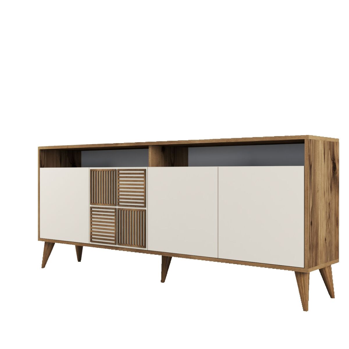 Elegantne Konsoollaud, Pähkel & Kreem, 180 x 78 x 35 cm