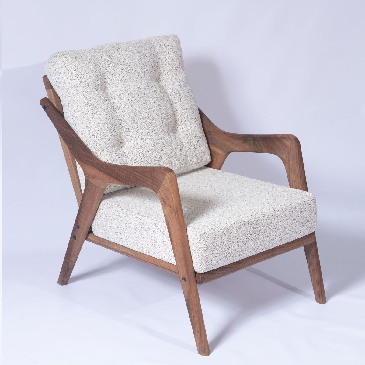 Elegant Garden Table & Chairs Set (4 Pieces), 100% Walnut Tree, Cream Color