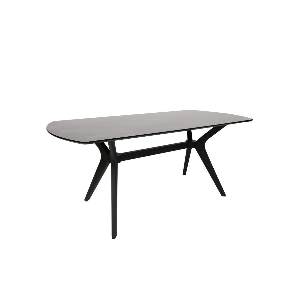 Modern Black Dining Table, 180 x 80 x 75 cm