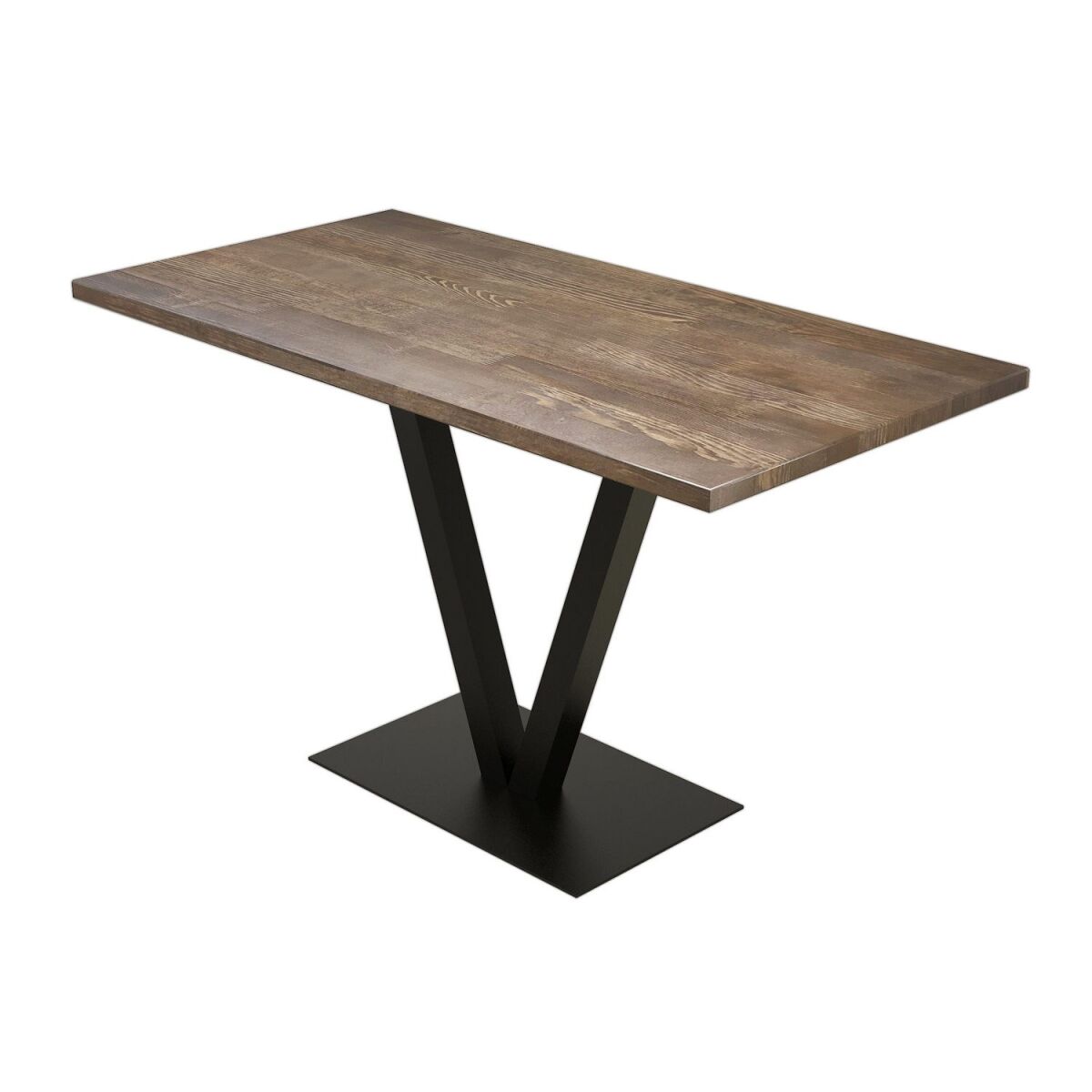 Stylish Dining Table, 100% Pine Wood with Metal Legs, 125 x 77 x 66 cm, Walnut & Black Finish
