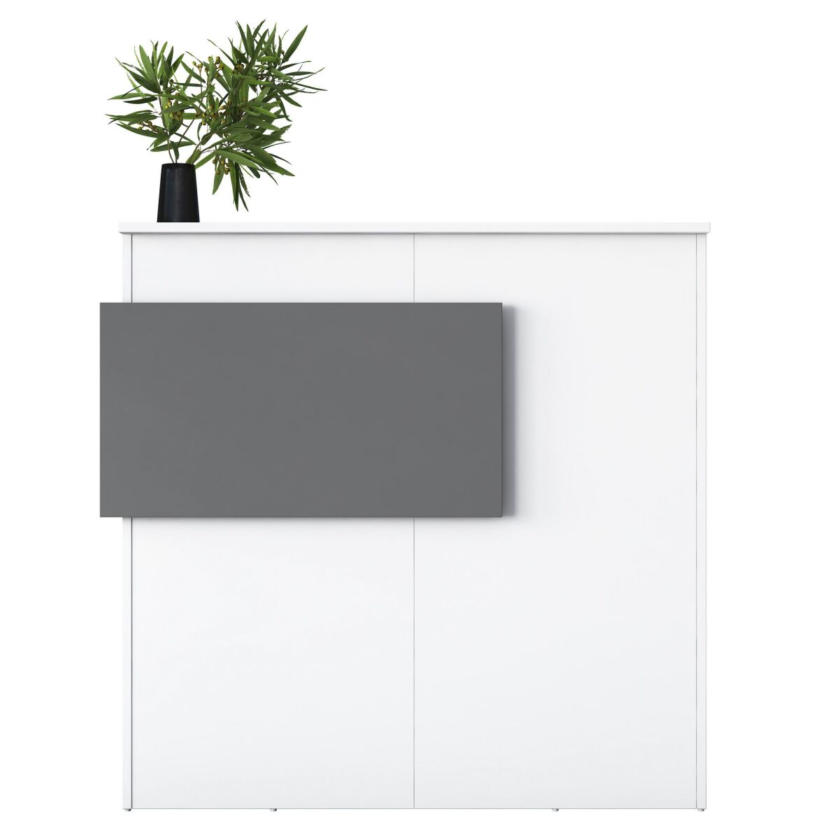 Stylish Reception Table, White & Anthracite, 110 x 110 x 40 cm