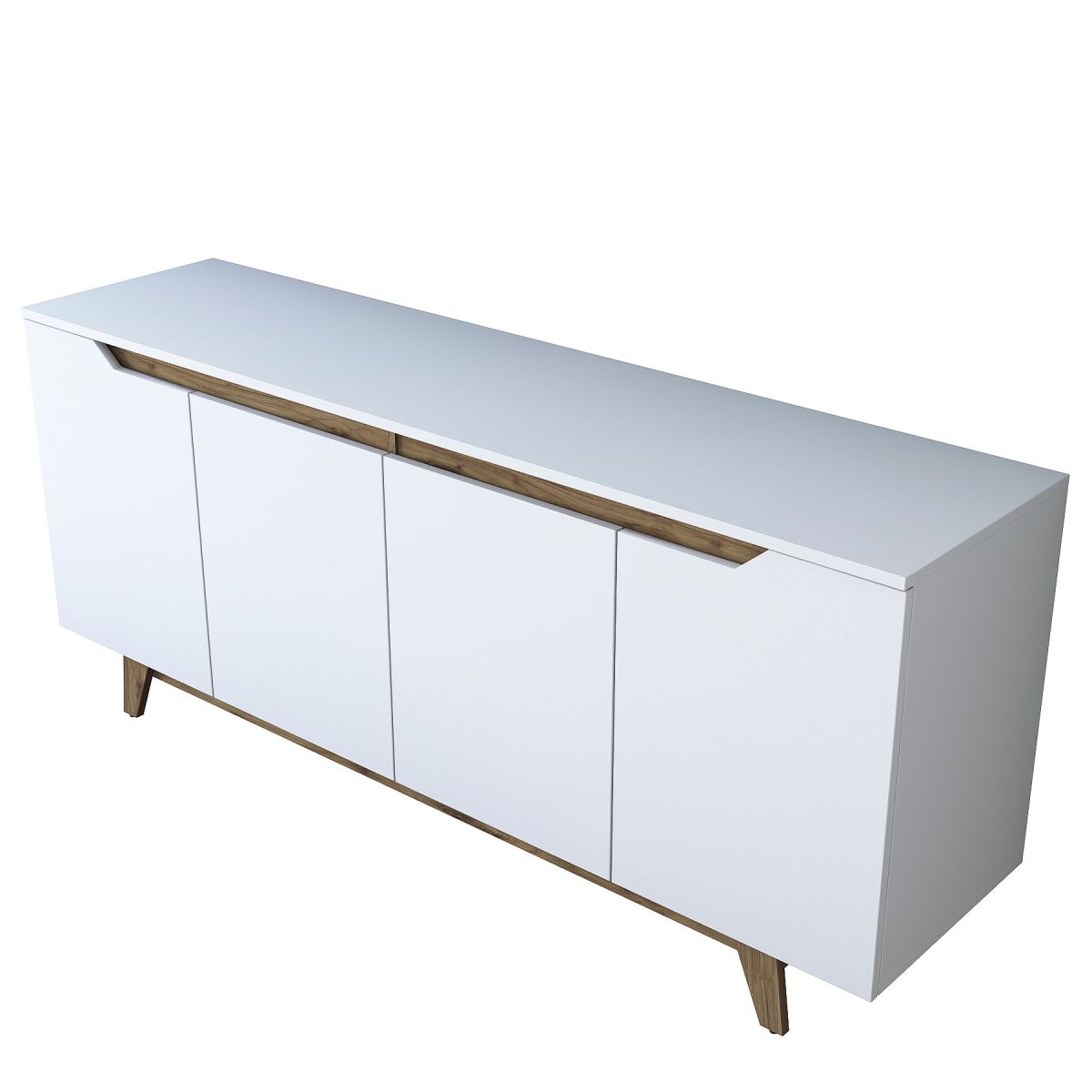 Kaasaegne konsoollaud, valge & pähkel, 180 x 45 x 78,6 cm