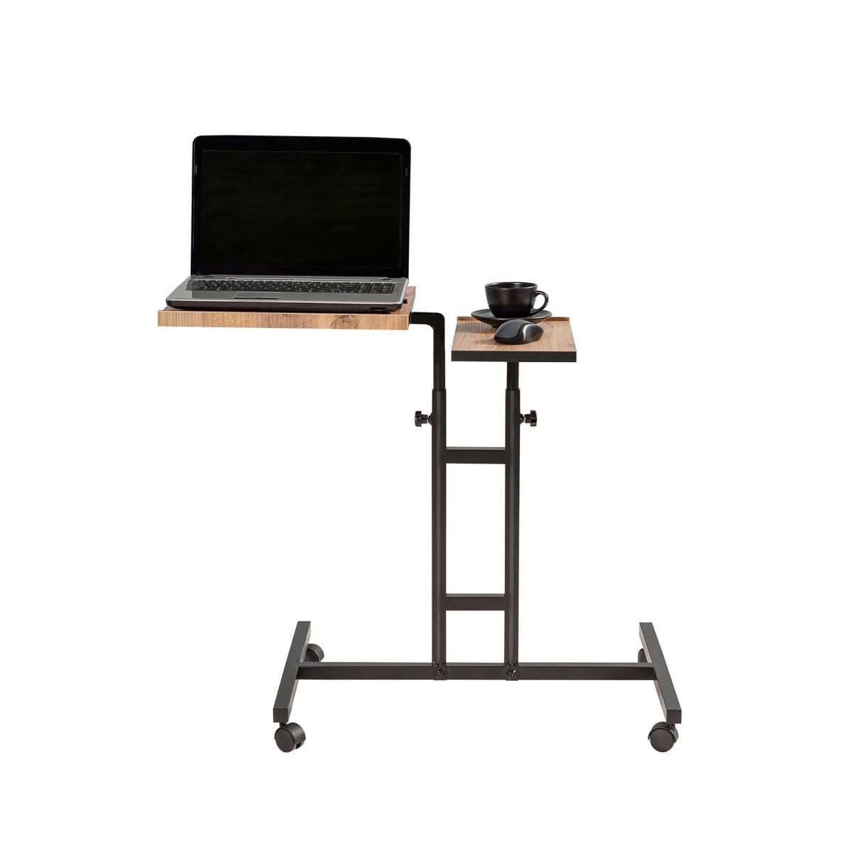 Adjustable Laptop Standing Desk with Metal Frame, Atlantic Pine & Black, 67 x 87 x 45.5 cm