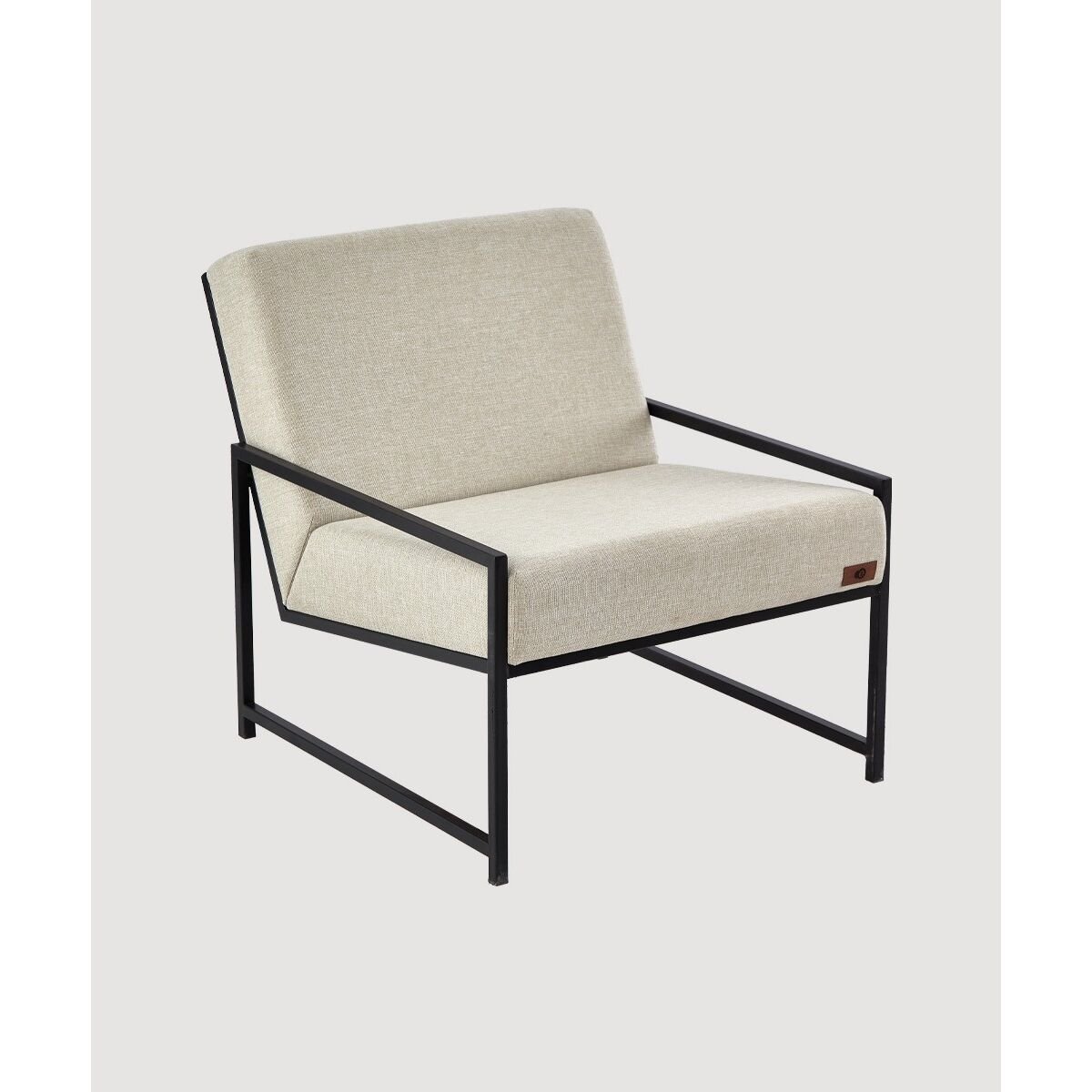 Elegant Cream Chair, 100% Metal Frame, 86 x 71 x 67 cm