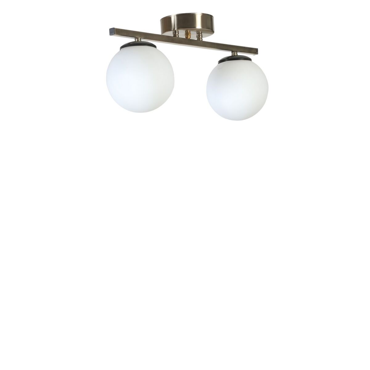 Elegantne lühter metallkorpuse ja klaaskattega, mattkroom & valge, 36 cm pikkus, 20 cm kõrgus, E27 sokkel, maksimaalselt 40W, IP20