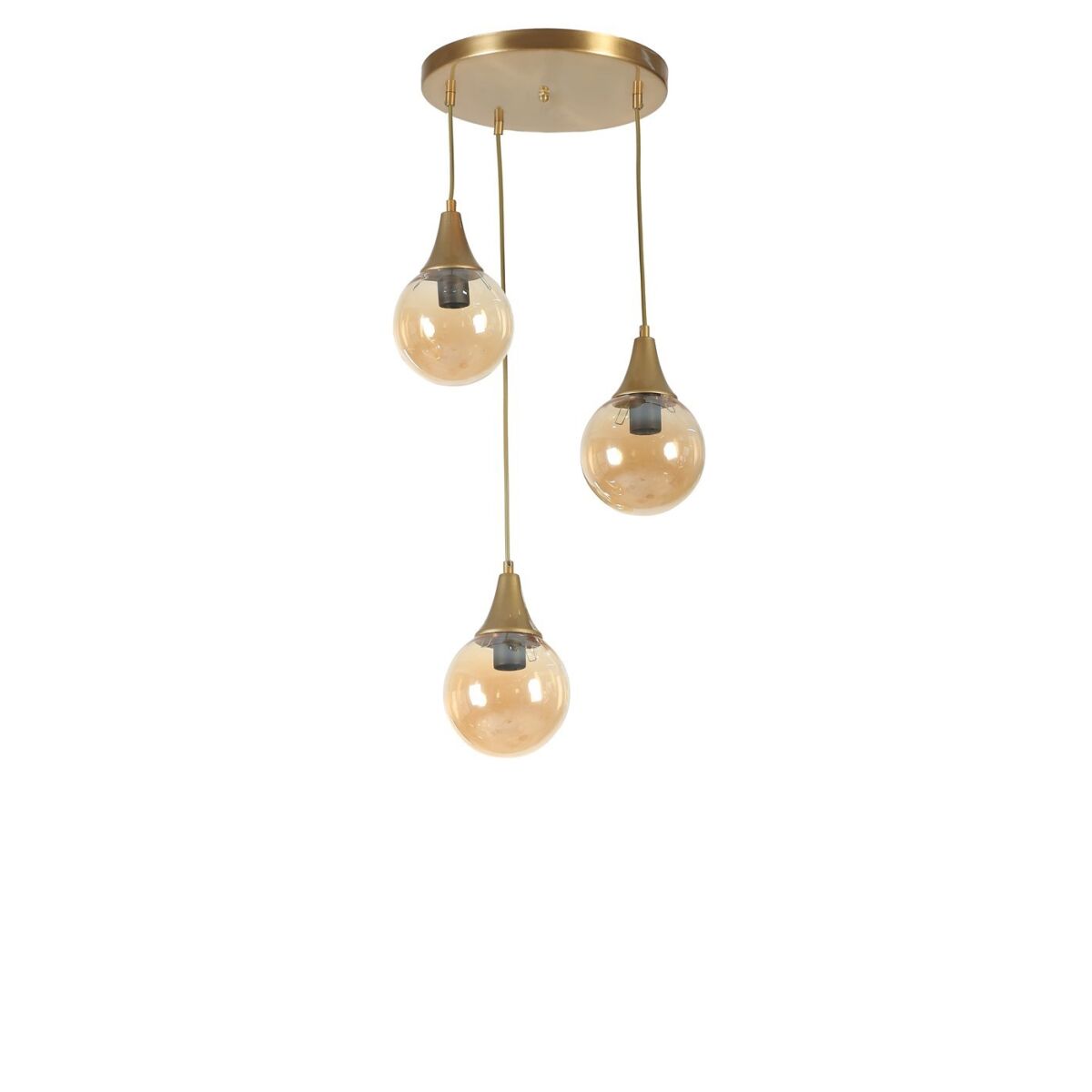 Elegantne Merevaik & Kuld Lühtar, Metallkere, 30 cm Diameeter, Reguleeritav Kõrgus 70 cm, E27 Max 40W, IP20