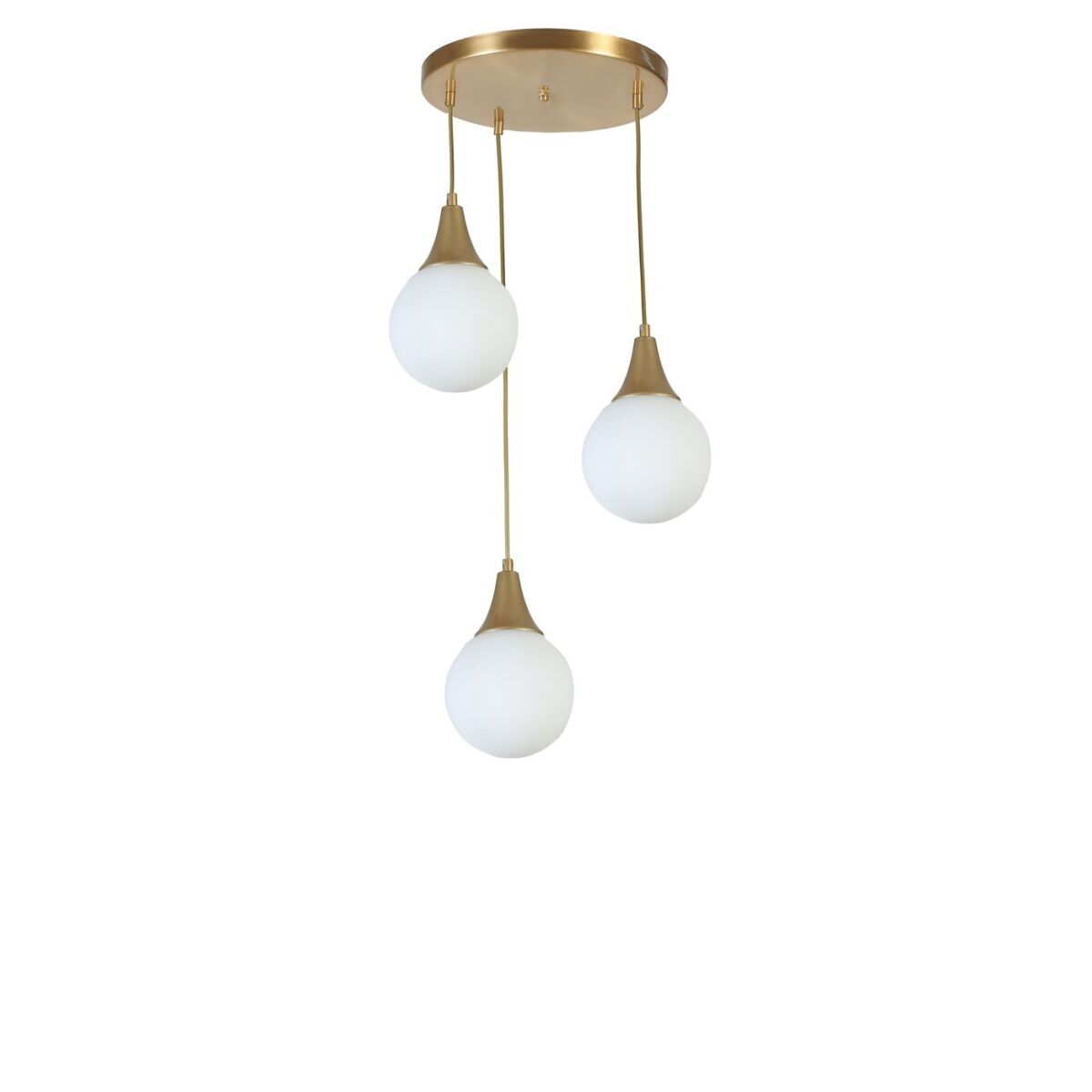 Elegantne Metallist Lühter, Valge & Kuldne, Läbimõõt 30 cm, Reguleeritav Kõrgus 70 cm