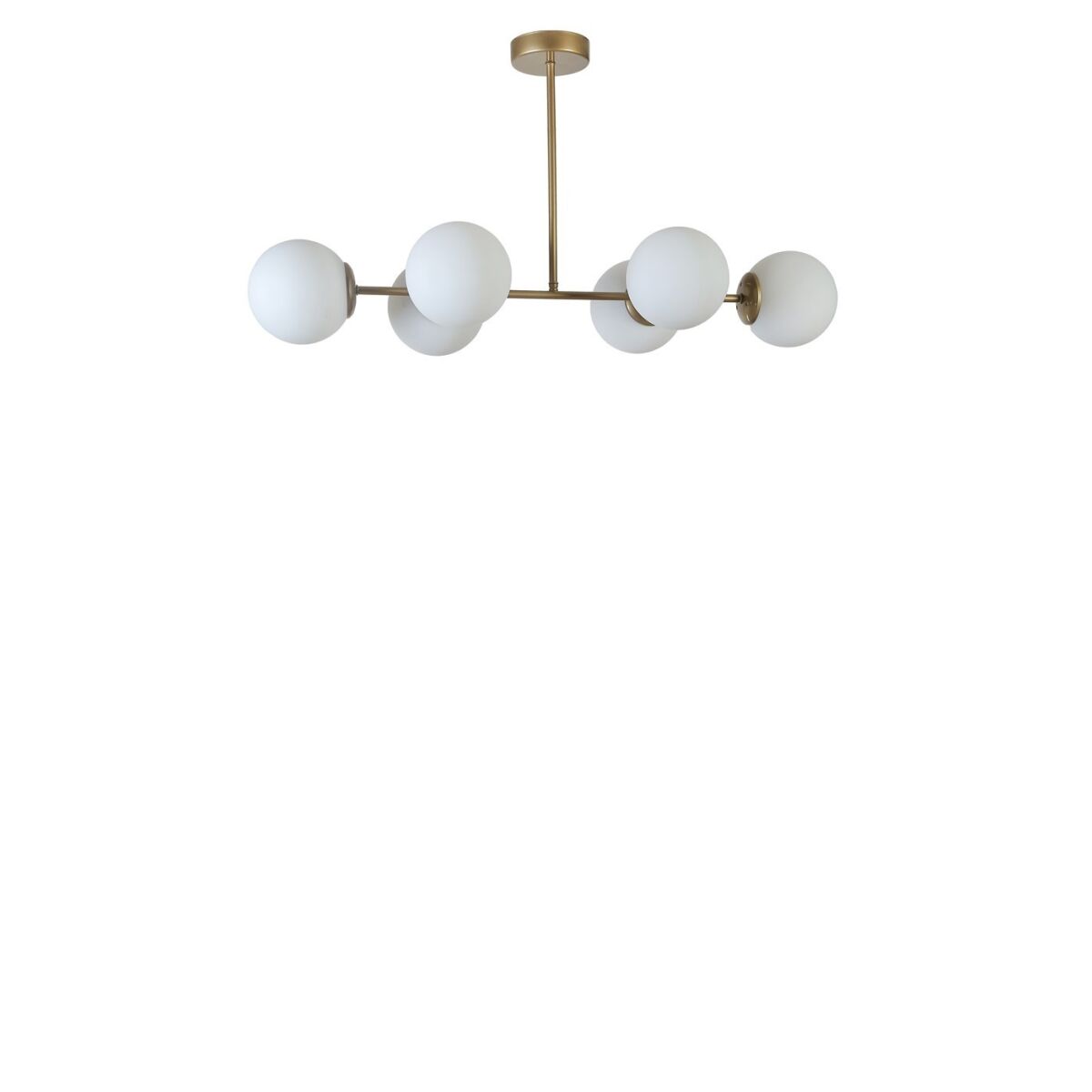 Elegant Gold & White Chandelier, Metal Body, 90 cm Length, 15 cm Cap Diameter, E27 Socket, Max 40W, 220-240V, IP20