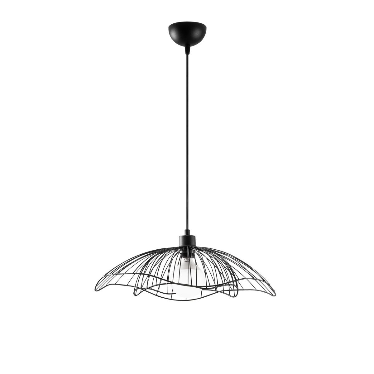 Industriaalne kroonlühter, musta metalli korpus, 50 x 50 cm, reguleeritava kõrgusega 31-111 cm, E27 Max 40W, IP20