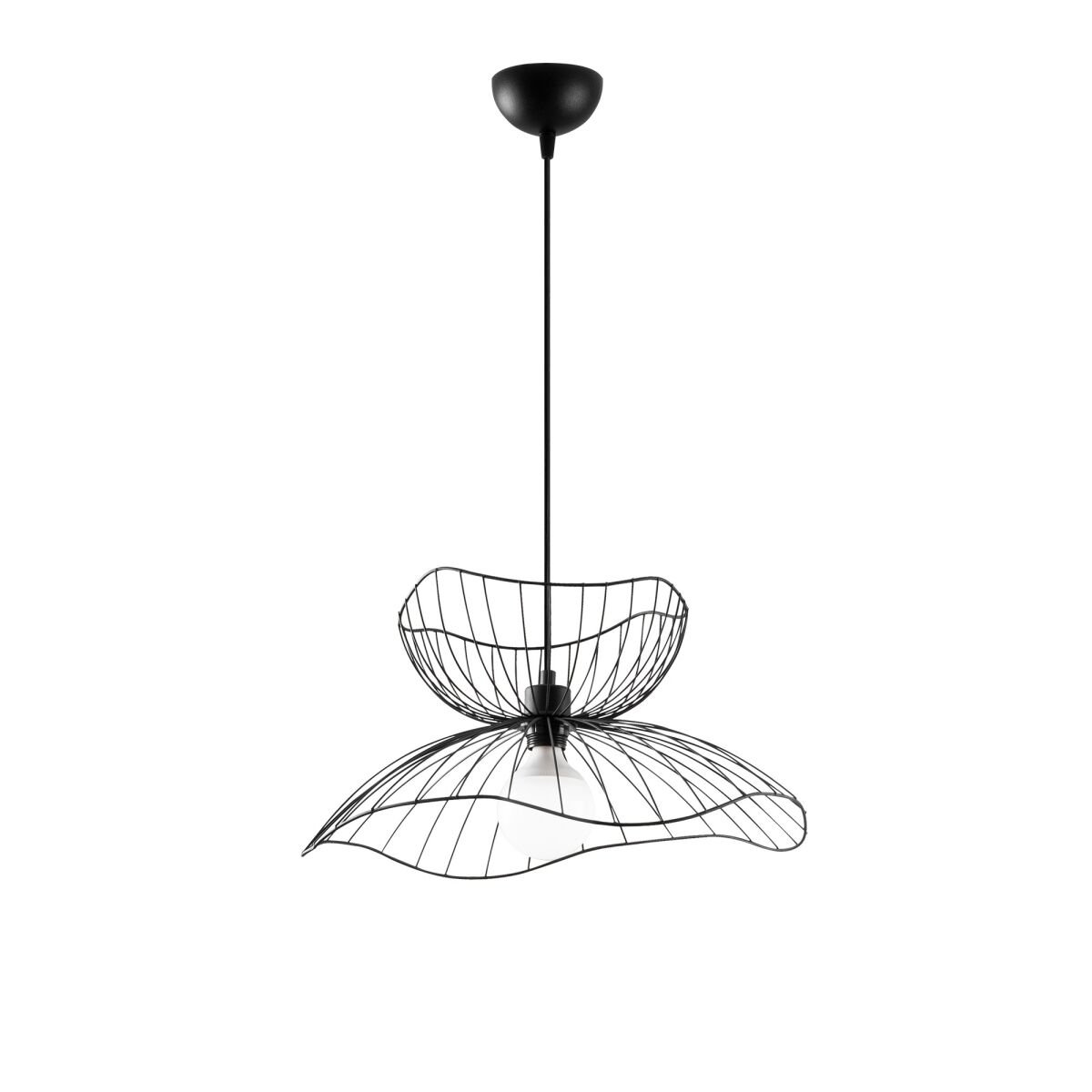 Tööstuslik lühter, must metallkorpus, 50 x 50 cm, reguleeritav kõrgus 41-121 cm, E27 Max 40W, IP20