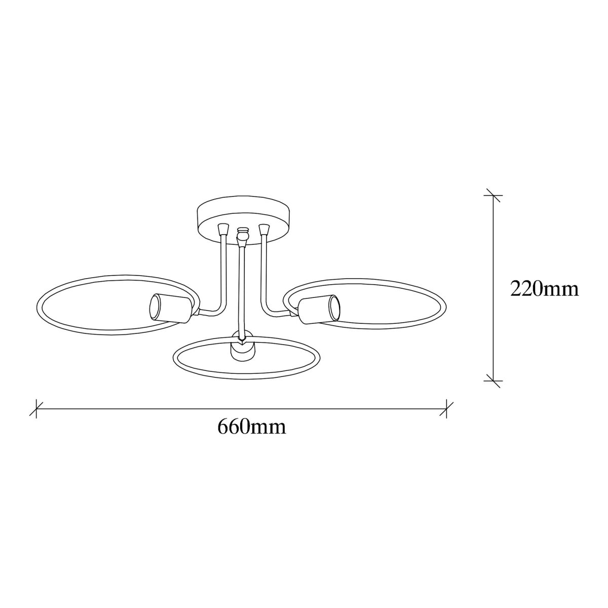 Moodne must laevalgusti, 66 x 66 cm, rauast korpus, 3 x E27 Max 40W, kõrgus 22 cm, IP20