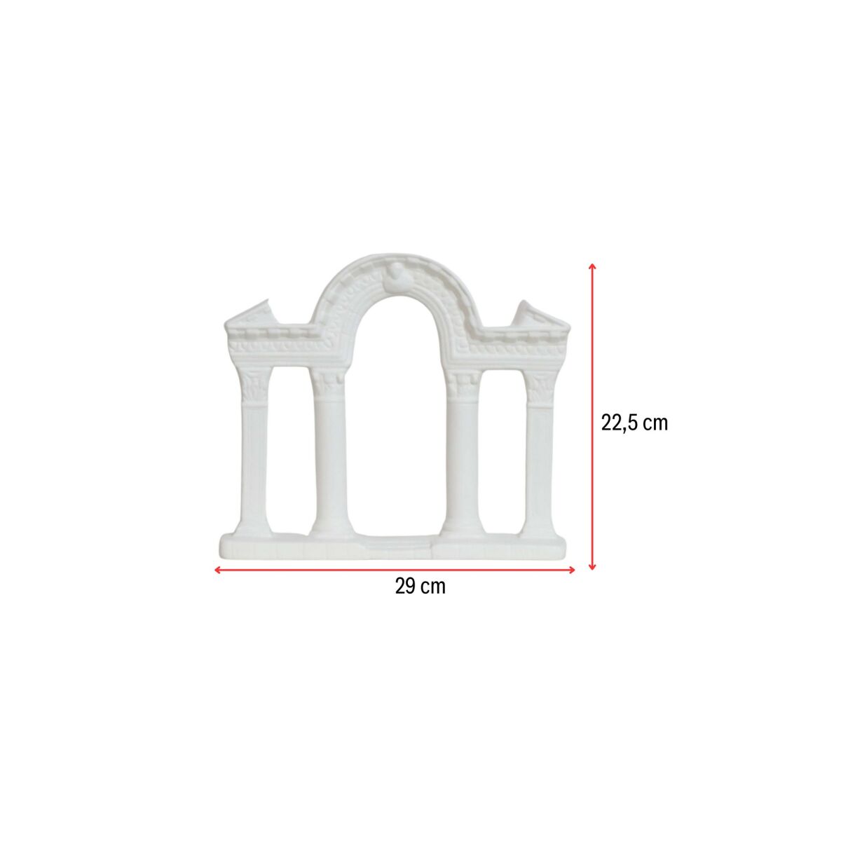 Elegantsed valged keraamilised dekoratiivobjektid, 7,5 x 29 x 25,5 cm