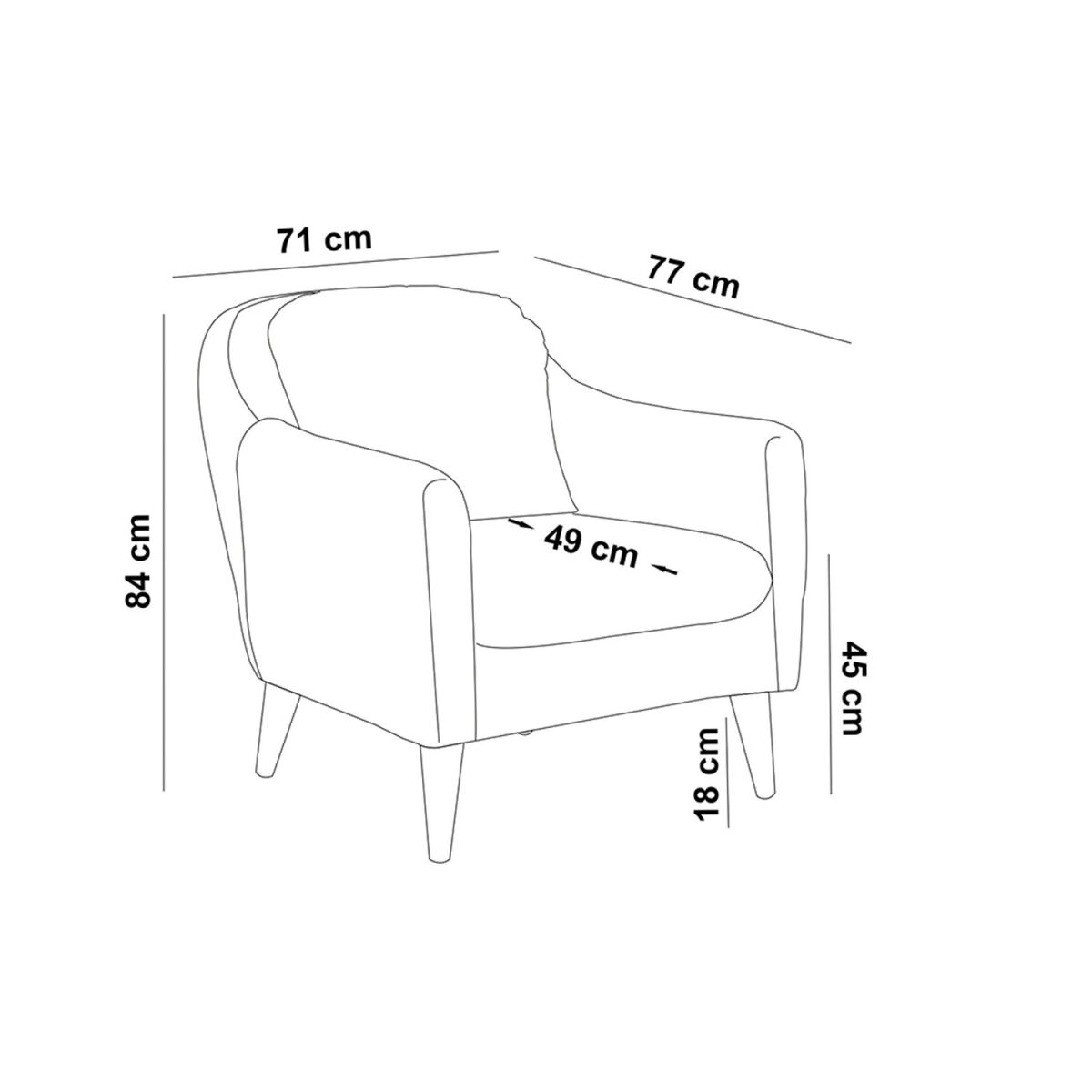 Elegant Wing Chair, Dark Blue, 71 x 84 x 77 cm