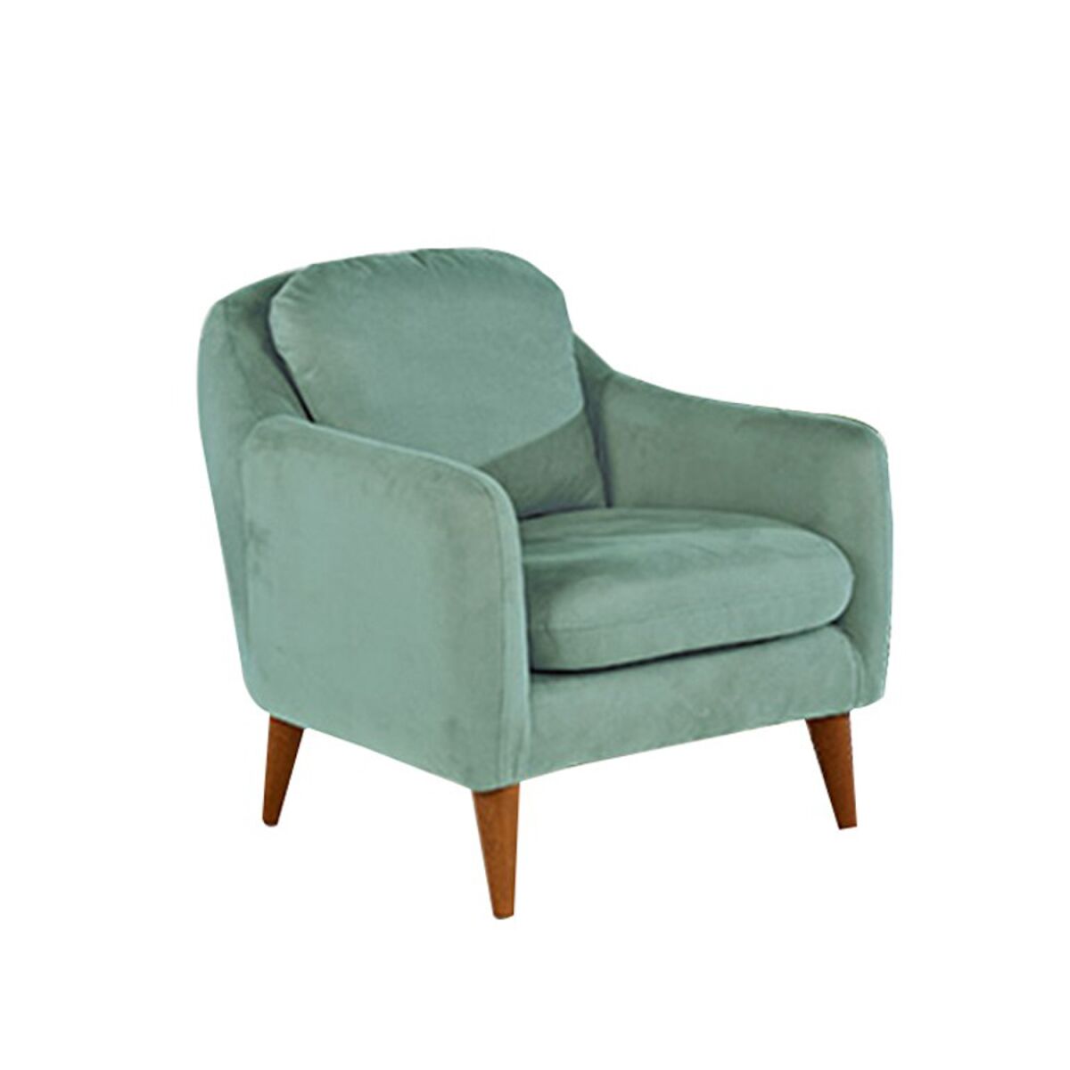 Elegant Wing Chair in Sea Green, Pine Wood Frame, 100% Knit Fabric, 28 DNS Foam, 71x84x77 cm