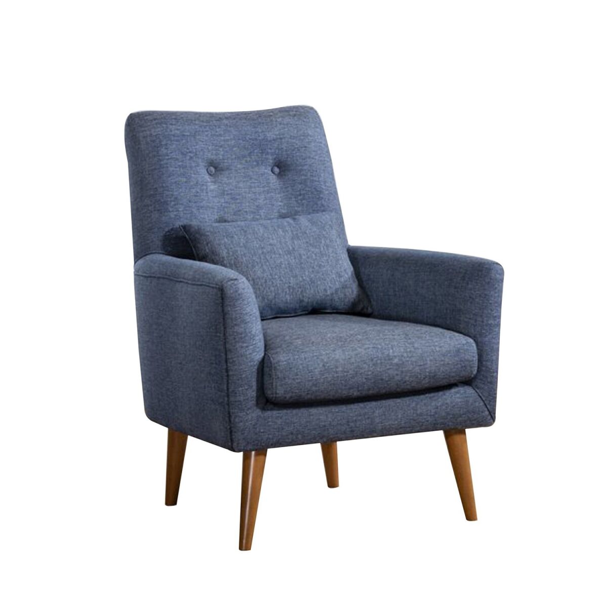 Elegant Wing Chair, Dark Blue Linen, 72 x 66 x 97 cm
