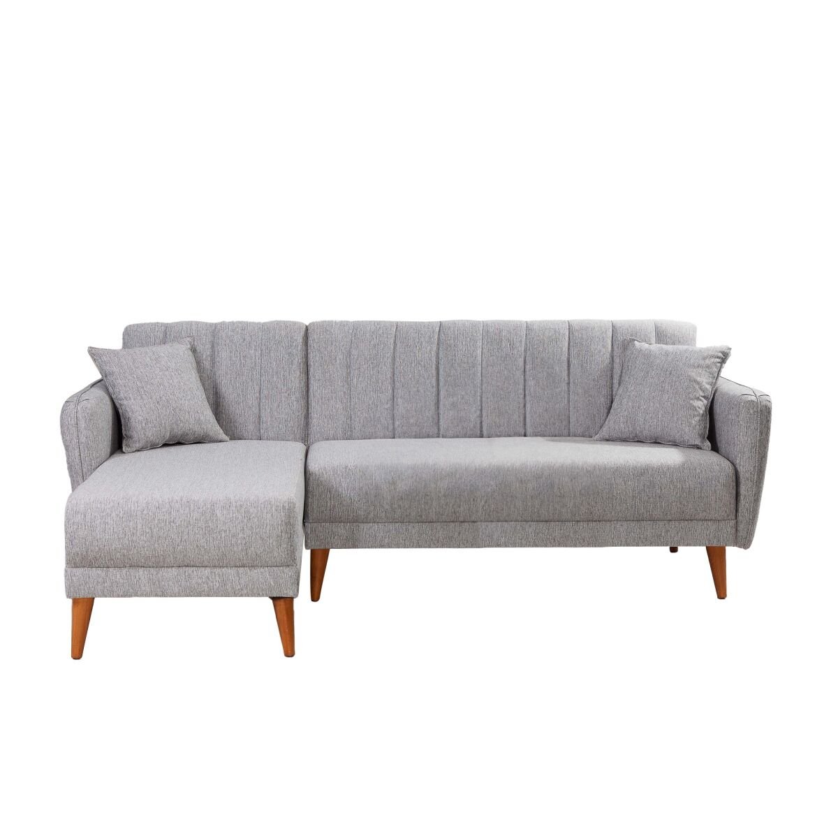 Moodne nurgadiivanvoodi, hall linane, 225 x 150 x 85 cm