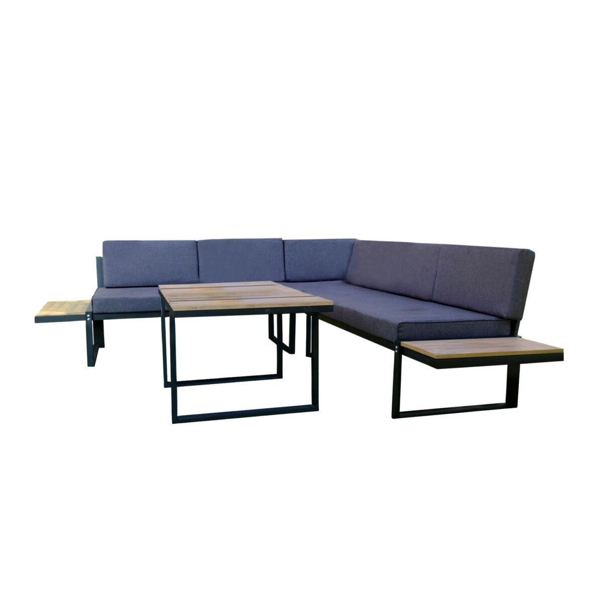 Aia stiilne puhkenurk, metallraam, vahtpolster, nurgadiivan (210x78x210 cm) & kohvilaud (110x62x70 cm)