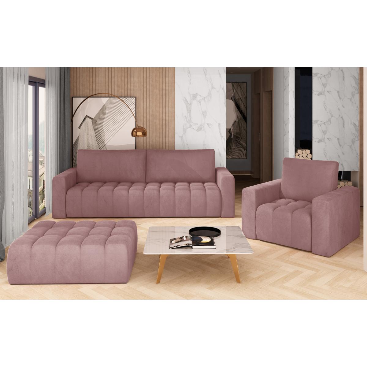 Pehme mööbli komplekt Lazaro 3+1+Pouf – Mat Velvet 63