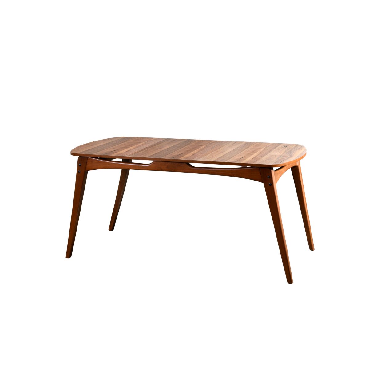 Rustic Scandinavian Dining Table, Walnut Color, 160 x 80 x 75 cm
