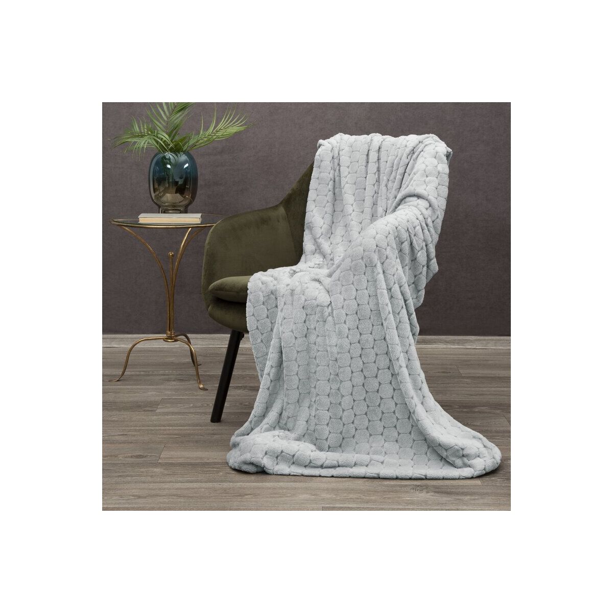 Pleed Flano Ülisoe 3D Efektiga Hõbedane 150×200 cm, 250 GSM, 100% Polüester