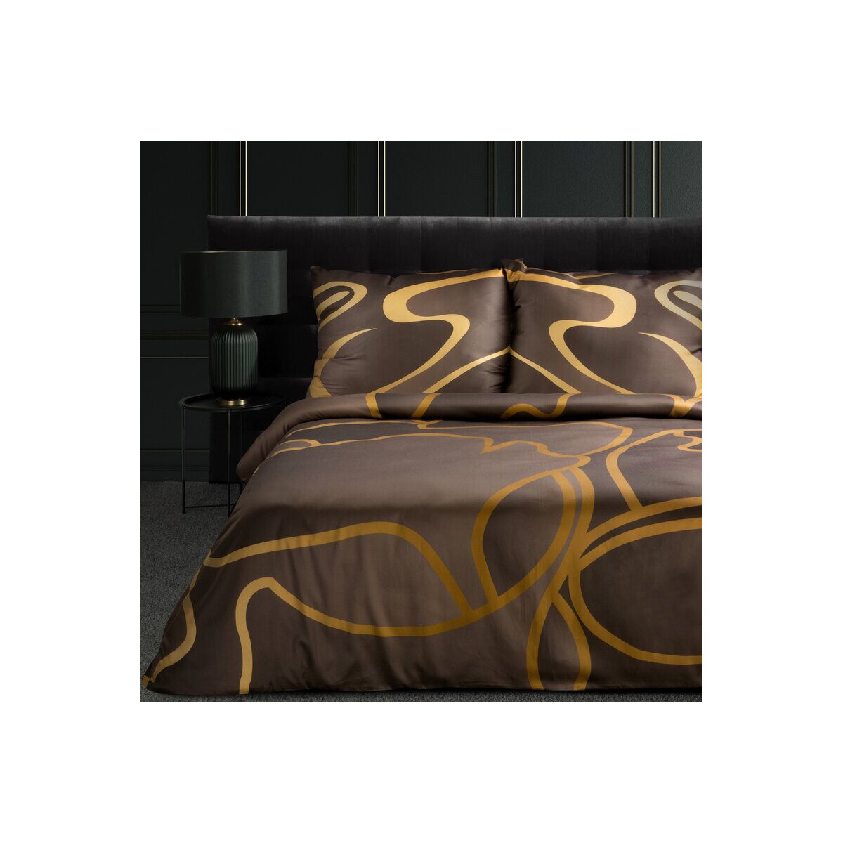 Tencel Lyocell & puuvillane voodipesukomplekt paneeltrükiga, Suurus: Laius 220 cm, Pikkus 200 cm, Värv: Pruun, Kaal: 125 GSM, Koostis: 60% Lyocell (Tencel), 40% Puuvill