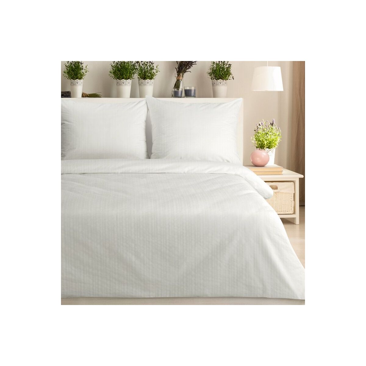 Cotton Bedding Set Reina 42, 220 x 200 cm, White
