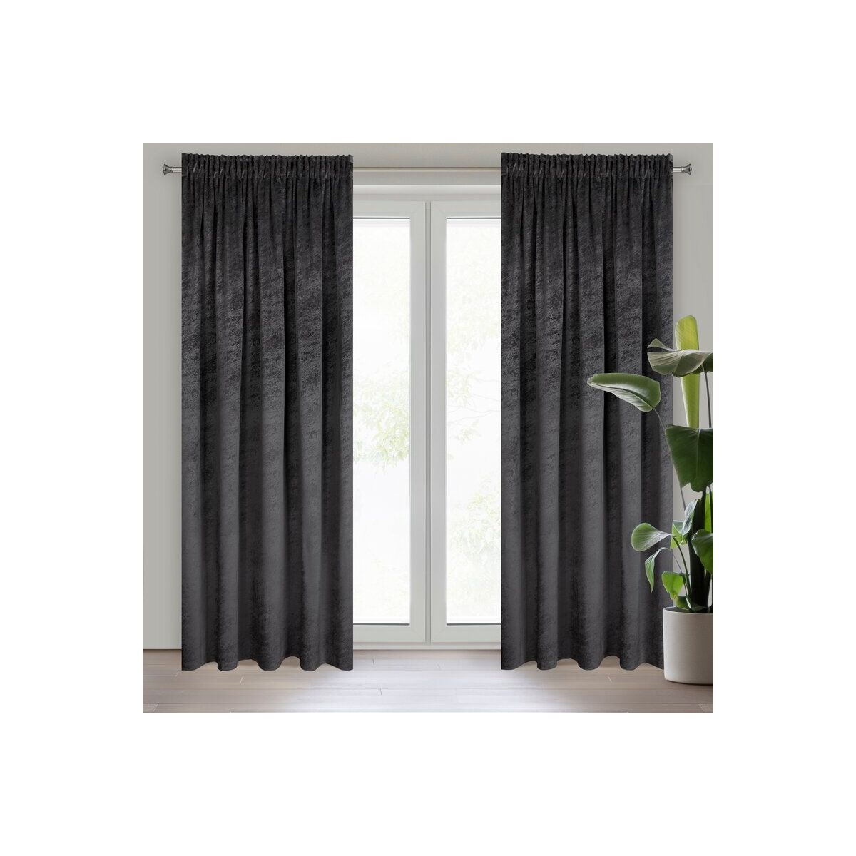 Ready-Made Curtain RIVA Black 140 x 270 cm