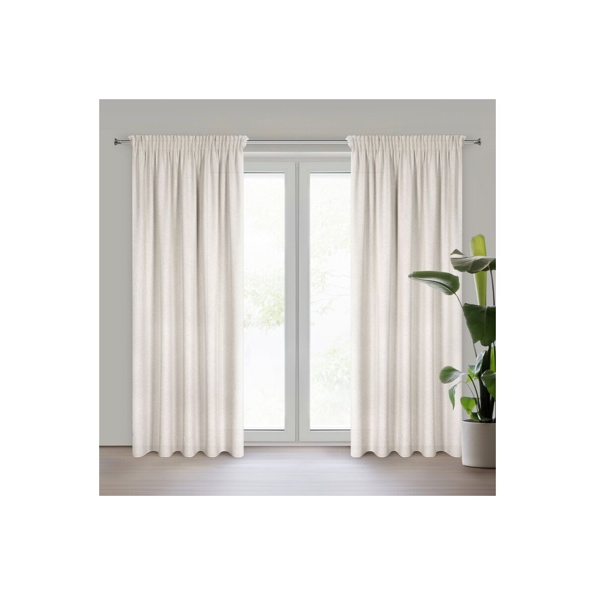 Eris Ready-Made Curtain with Tape 140 x 270 cm Light Beige