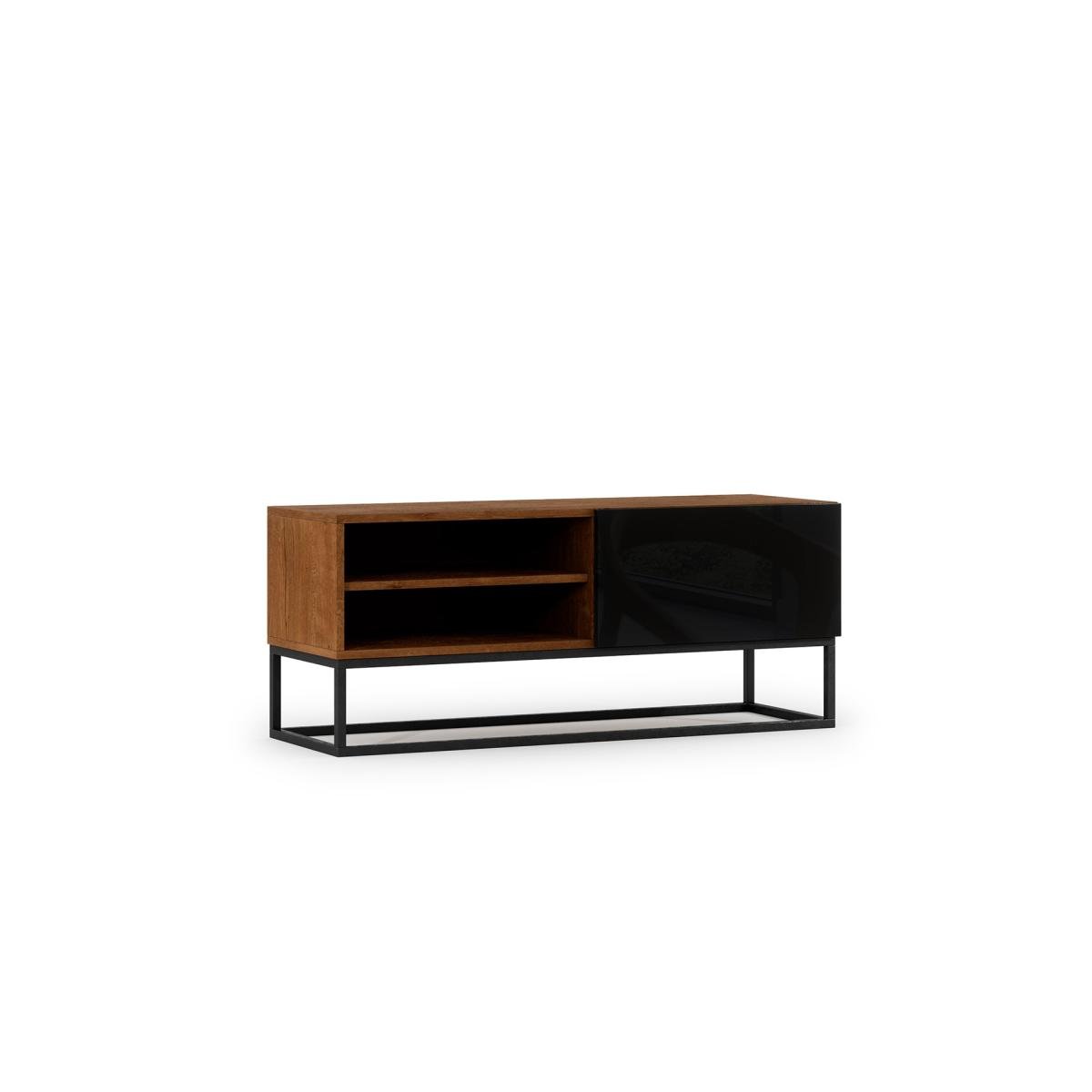 TV-alus Avorio 120 Media cabinet Artisan Oak/Black Gloss