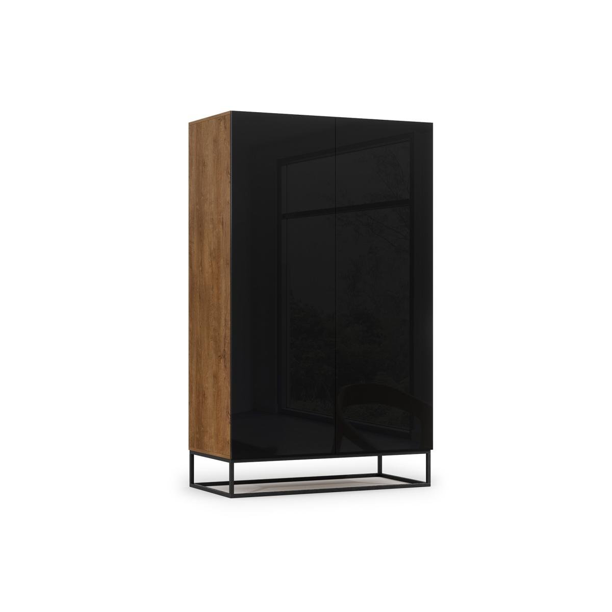 Avorio 120 Wardrobe Artisan Oak/Black Gloss