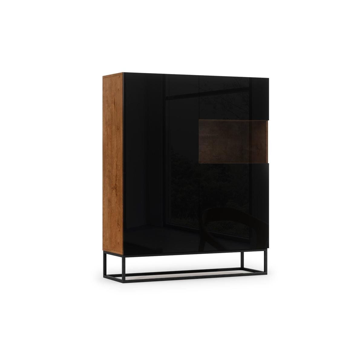 Avorio 120 display cabinet Artisan Oak/Black Gloss