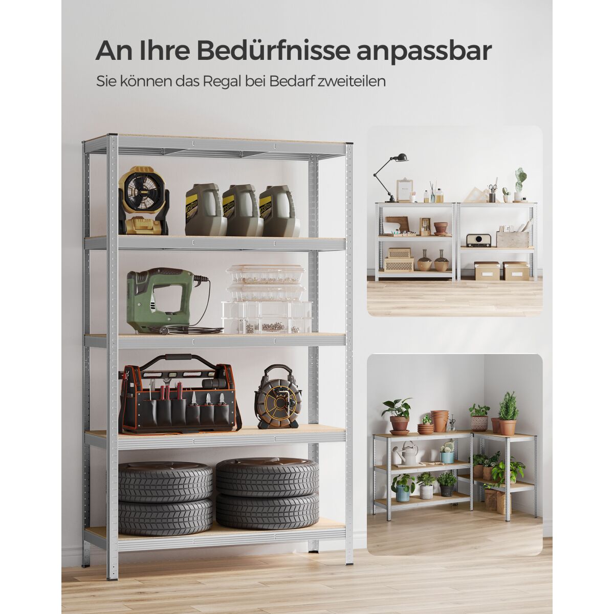 Reguleeritavate riiulitega hoiuriiul, 5 tasandit