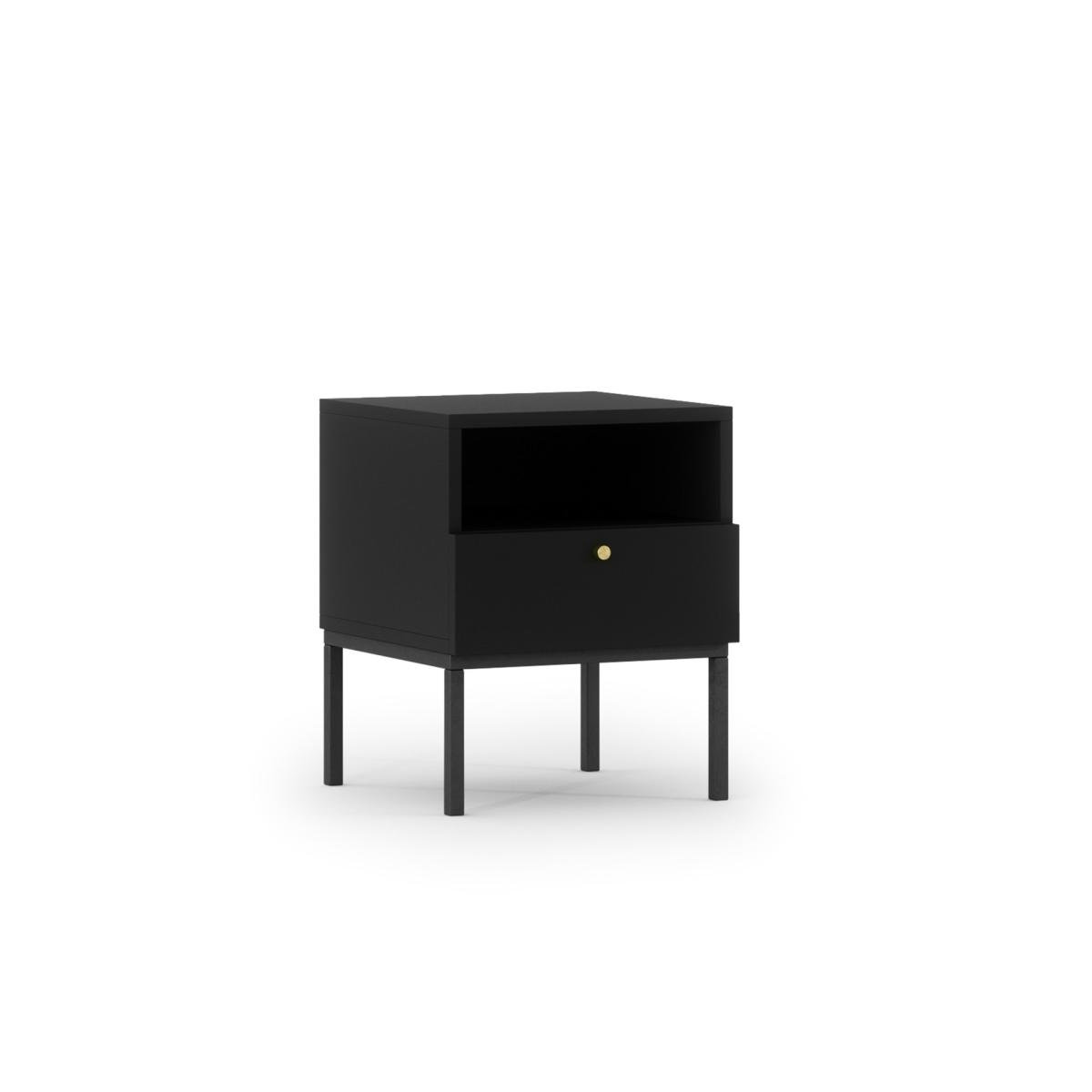 Bedside table Lanzzi 40 Bedside table Black Matt/Black Matt