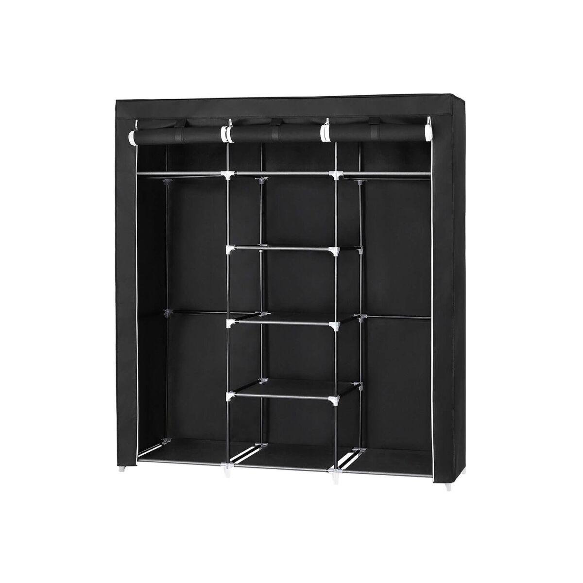 Fabric Wardrobe 175 x 150 cm Black