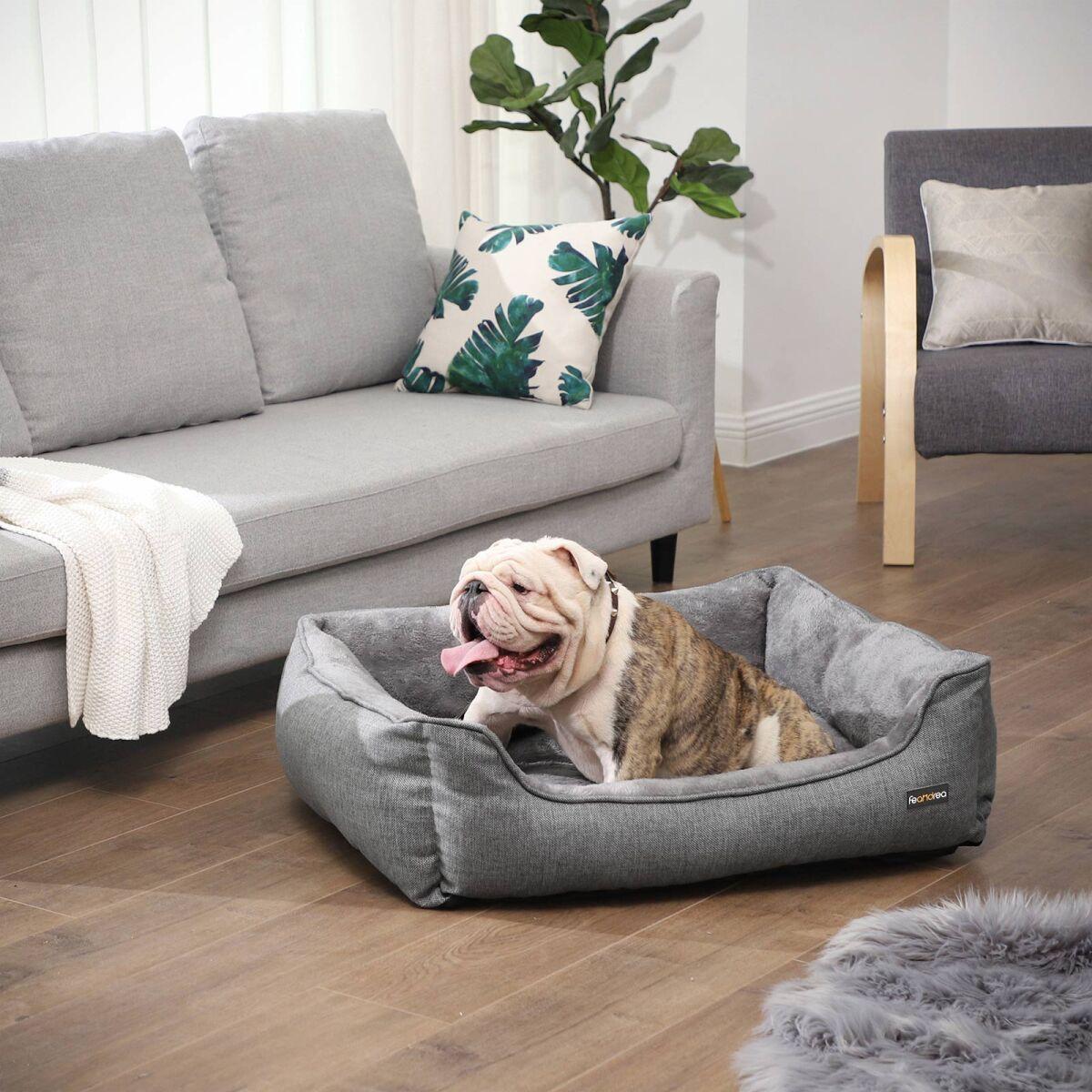 Washable Dog Bed 90 cm in Gray