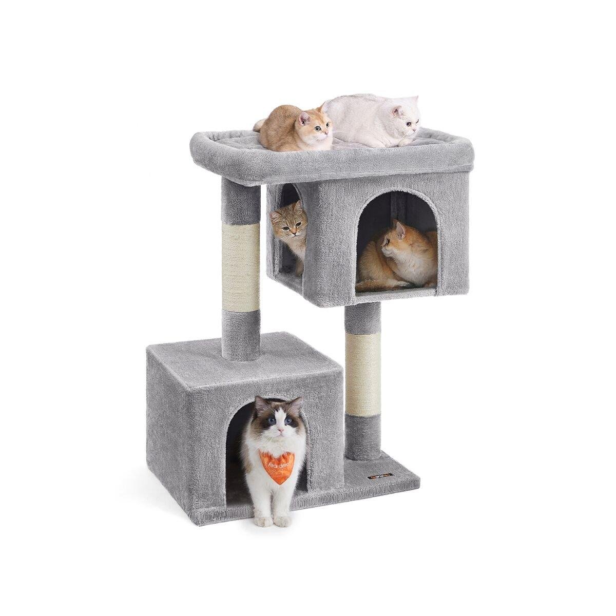 101 cm Cat Tree with Large Platform in Light Gray