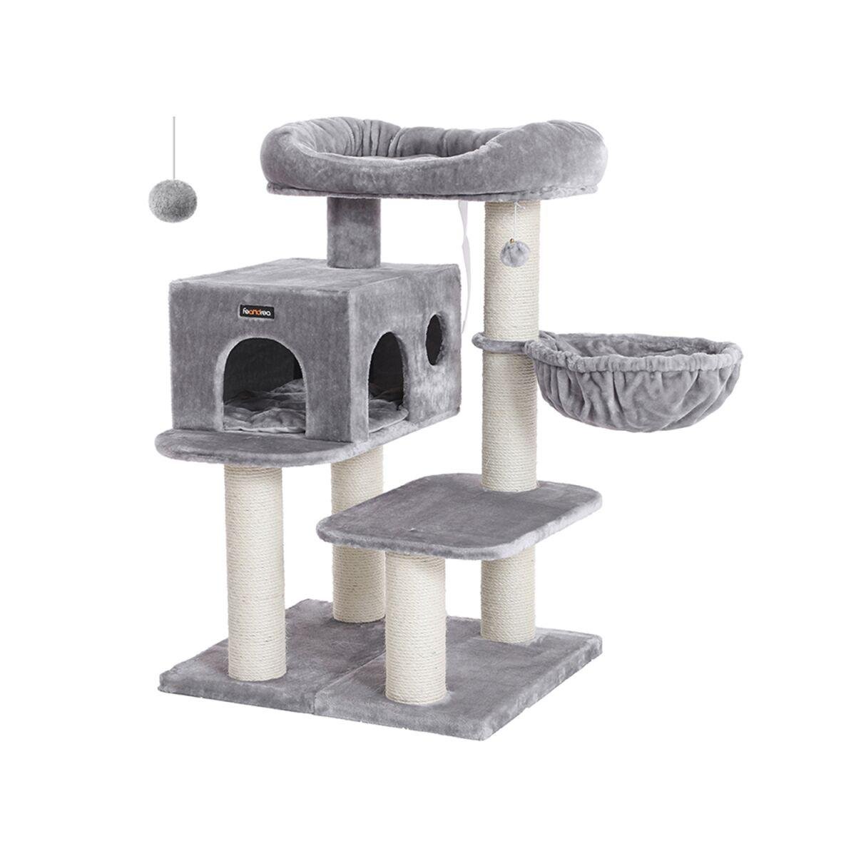 Compact Cat Tree 112 cm in Light Grey