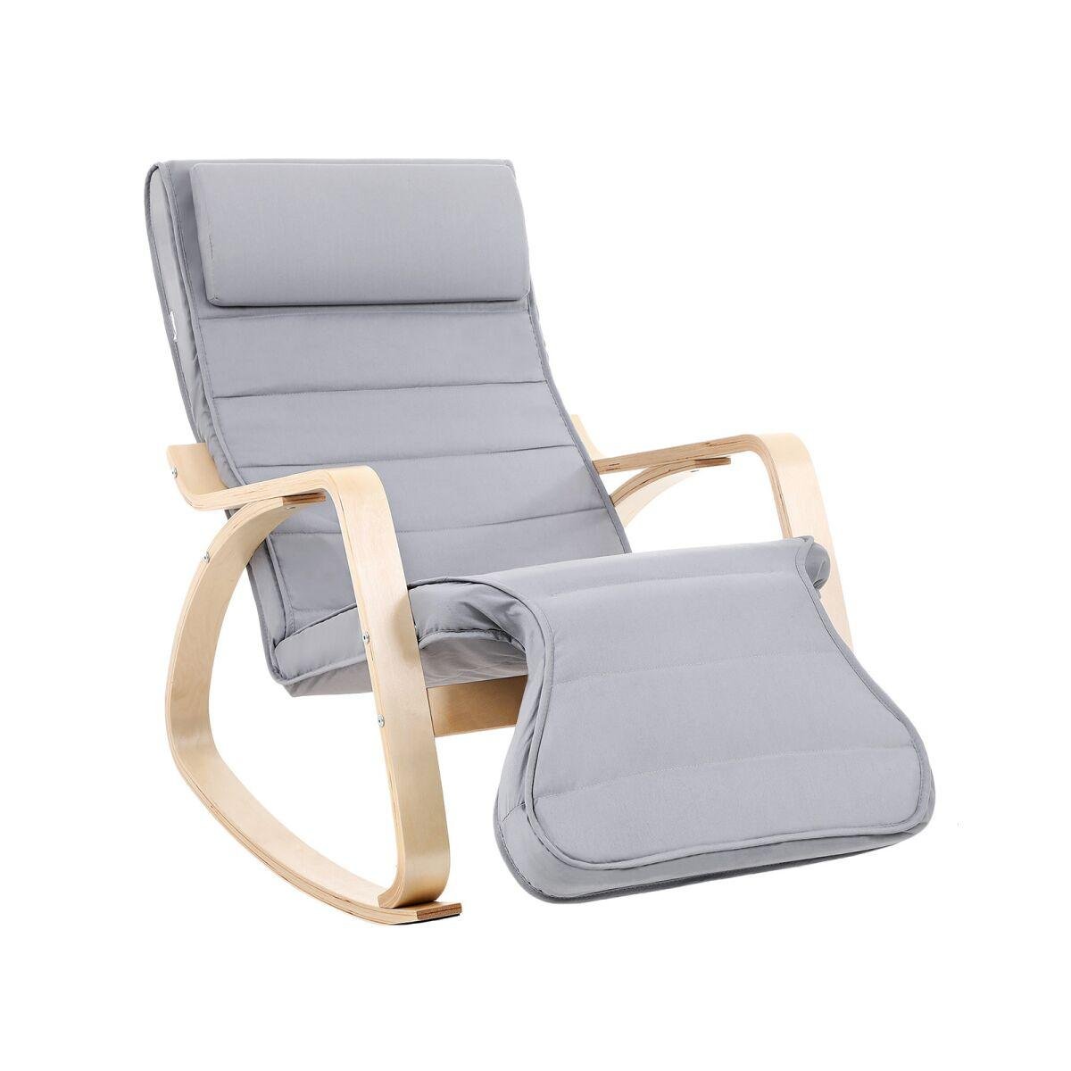 Relaxation Chair with Footrest in Light Grey