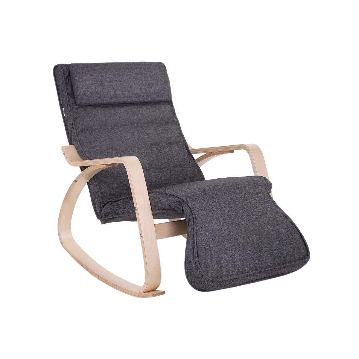 “Relaxing Chair with Footrest in Dark Grey”