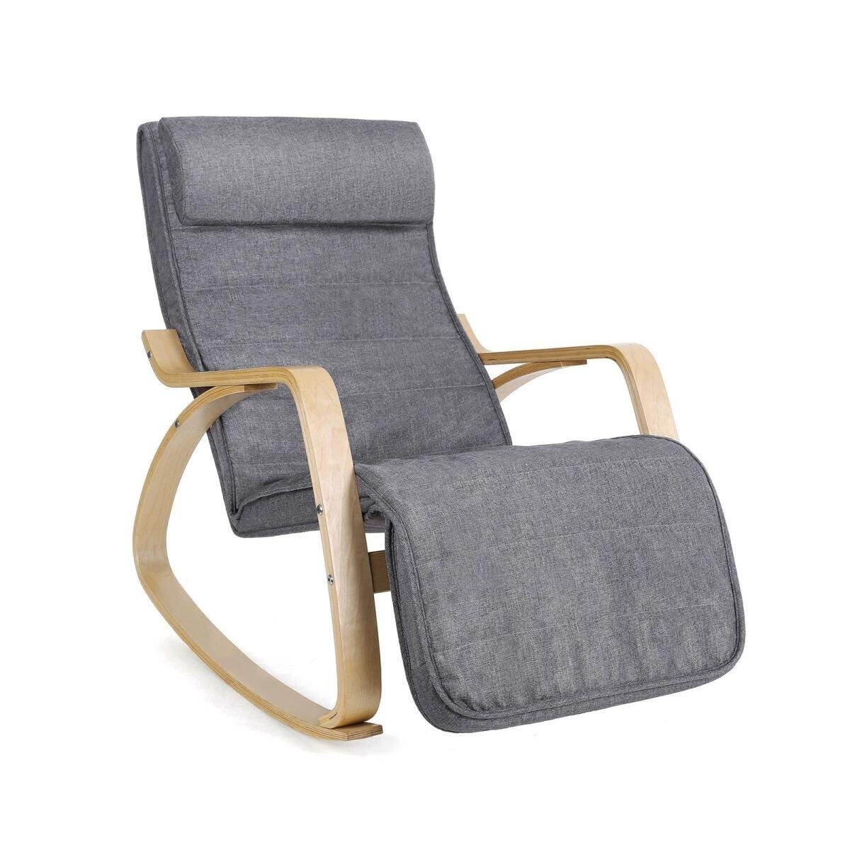 Rocking Chair with Footrest in Grey