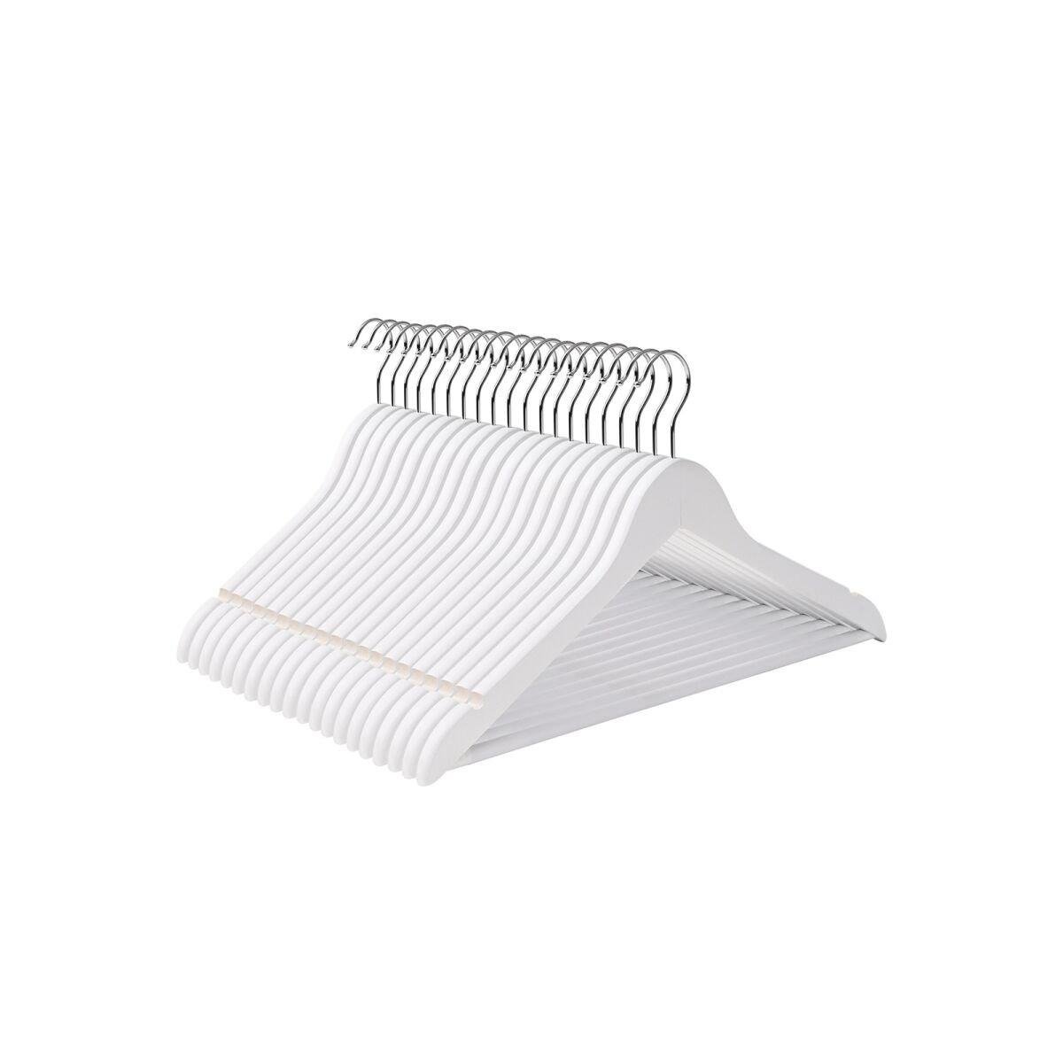 Maple Wood Clothes Hangers, Set of 20, White