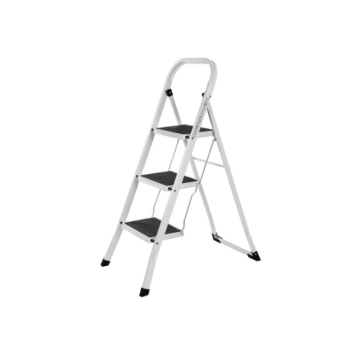 Household Ladder with 3 Steps in White