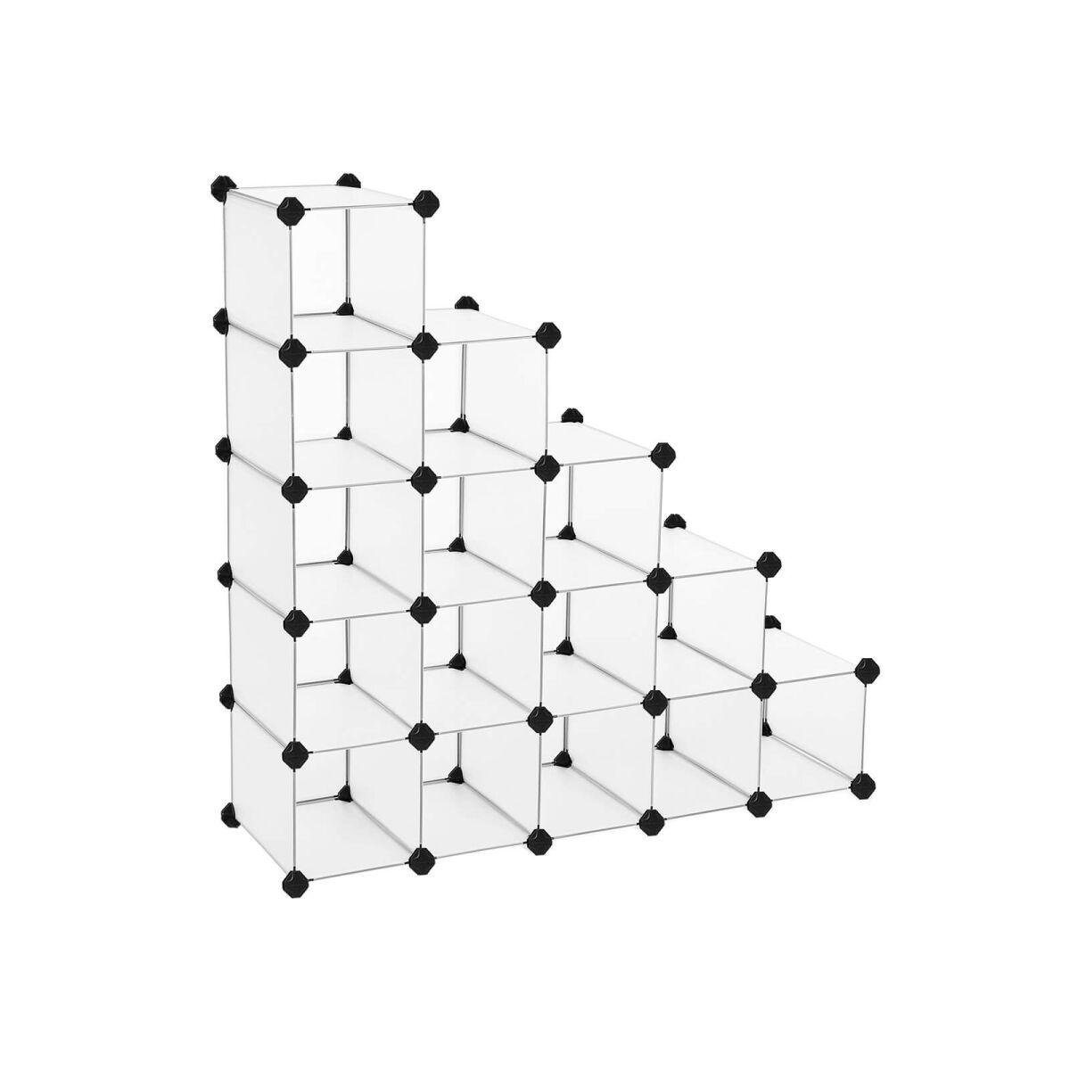 Modulaarne Riiulikomplekt 16 Sügava Kuubikuga Valges