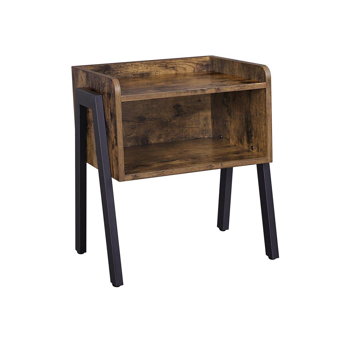 “Industrial Style Nightstand with Spacious Compartment”