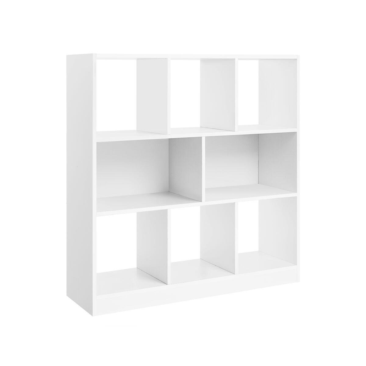 Bookcase with 8 Compartments in White