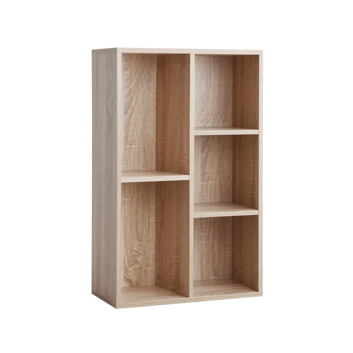 Five-Shelf Bookcase in Wood Finish