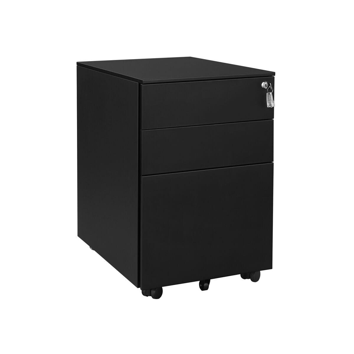 Three-Drawer Rolling Cabinet in Black