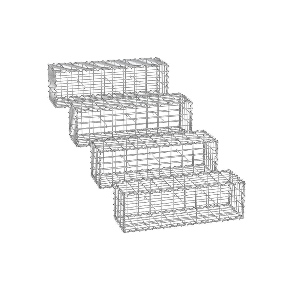 Hõbedased Gabioonkorvid, 5 x 10 cm Silmaga, Komplektis 4 tk