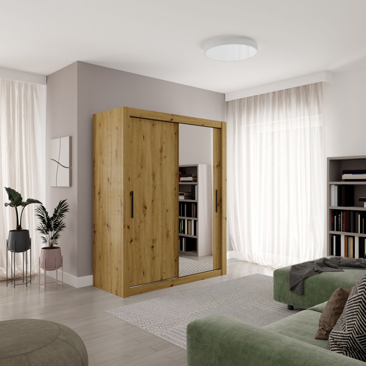 Liuguksega kapp MODI-M 160 peegliga